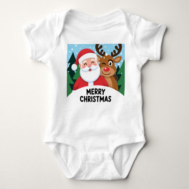 Weihnachtsjause Baby Strampler (Vorderseite)