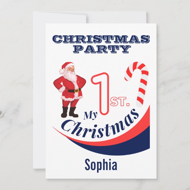 Weihnachtsjause "Mein 1. Weihnachten" Einladung (Vorderseite)