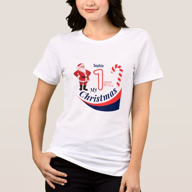 Weihnachtsjause "Mein 1. Weihnachten" Tri-Blend Shirt (Vorderseite)
