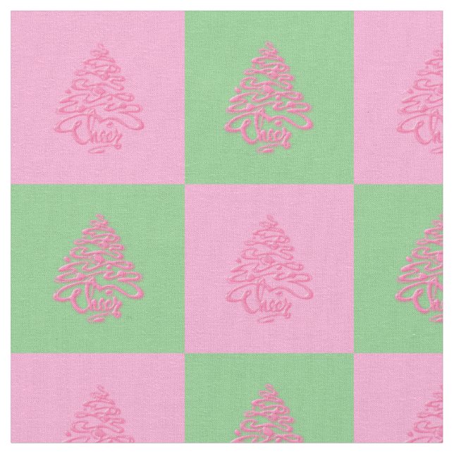 Weihnachtsjubeln Baumrosa und grüne Stoffe (Nahaufnahme)
