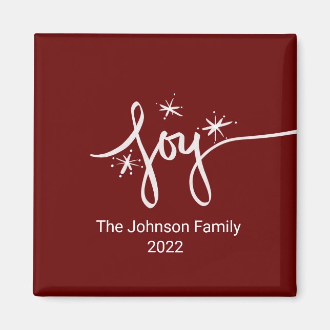 Weihnachtsjubelung Handgezeichnet Rosa Schneeflock Magnet (Vorne)