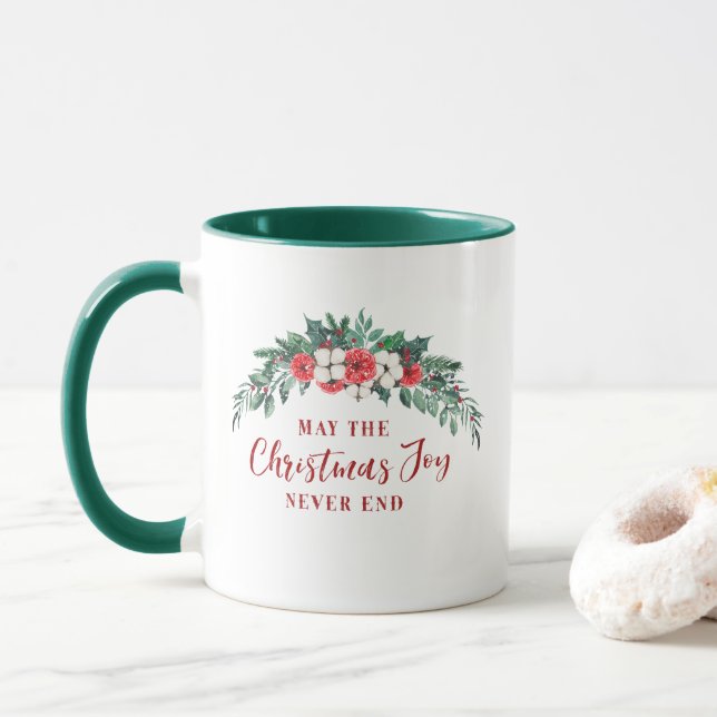 Weihnachtsjubiläum Evergreen Bouquet Holiday Kaffe Tasse (Mit Donut)