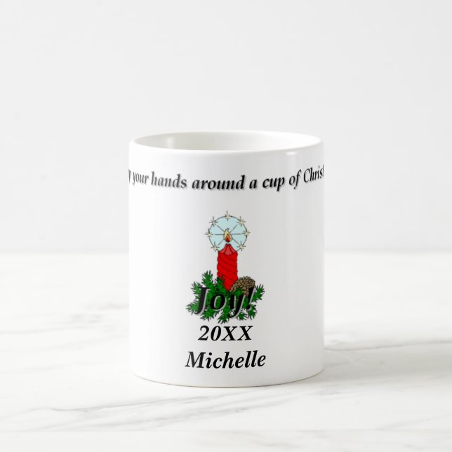 Weihnachtsjubiläum individualisierbares Geschenk Kaffeetasse (Mittel)