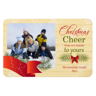 Weihnachtsjubiläum Kiefer Weihnachtsfeiertag Foto Magnet