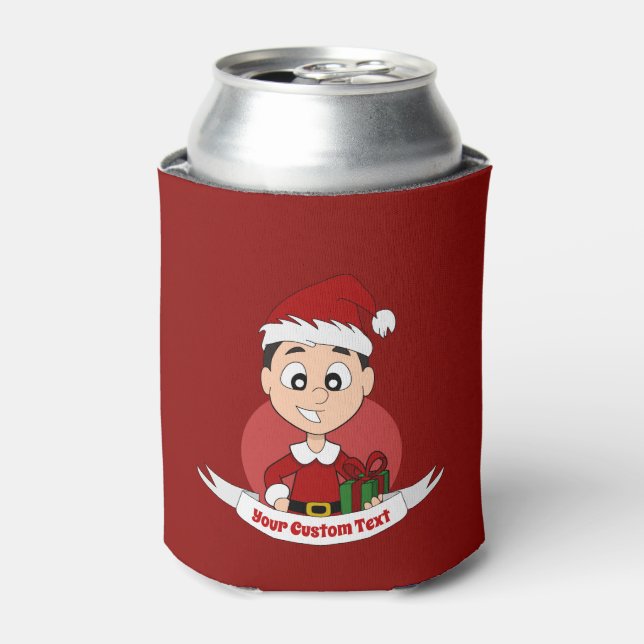Weihnachtsjunge Cartoon Dosenkühler (Kanne Vorderseite)