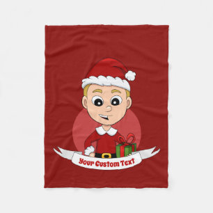 Weihnachtsjunge Cartoon Fleecedecke