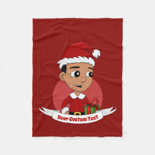 Weihnachtsjunge Cartoon Fleecedecke