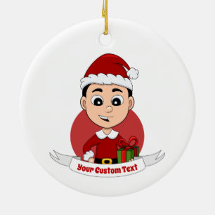 Weihnachtsjunge Cartoon Keramik Ornament