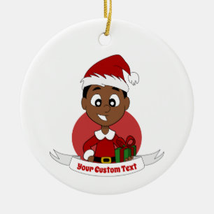 Weihnachtsjunge Cartoon Keramik Ornament