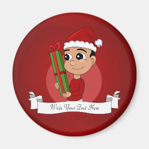 Weihnachtsjunge-Cartoon-Magnet Magnet
