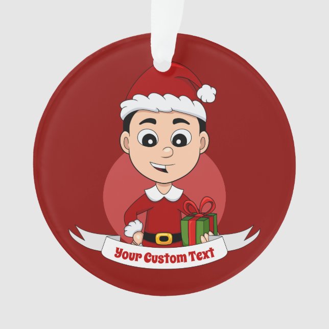 Weihnachtsjunge Cartoon-Ornament Ornament (Vorderseite)