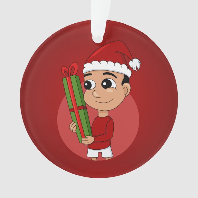 Weihnachtsjunge Cartoon-Ornament Ornament (Vorderseite)
