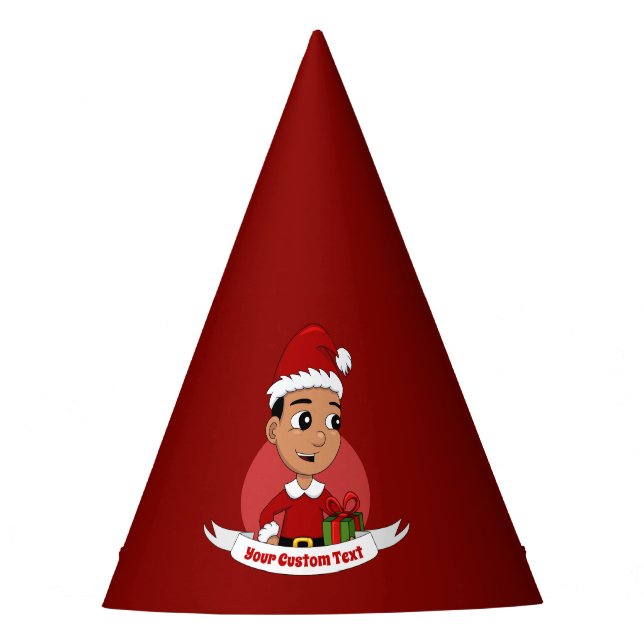 Weihnachtsjunge Cartoon Party Hut Partyhütchen (Vorderseite)