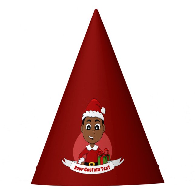 Weihnachtsjunge Cartoon Party Hut Partyhütchen (Vorderseite)