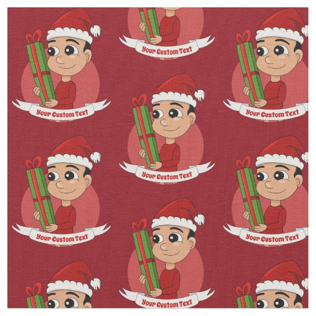 Weihnachtsjunge Cartoon Stoff (Nahaufnahme)