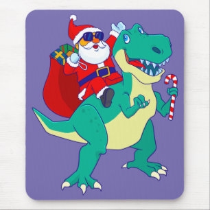 Weihnachtsjunge Dinosaurier Santa T Rex Xmas Dino Mousepad