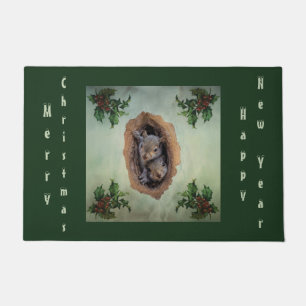 Weihnachtsjunge Eichhörnchen Doormat Fußmatte