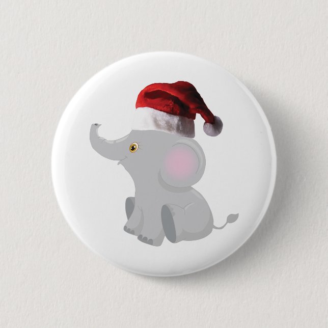 Weihnachtsjunge Elephant Button (Vorderseite)