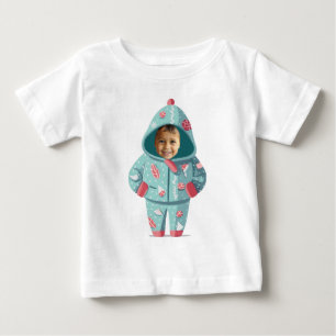 Weihnachtsjunge-Gesicht Personalisiert Baby T-shirt