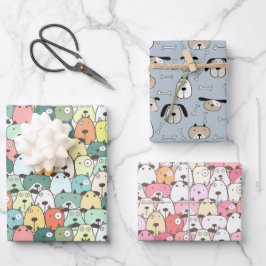 Weihnachtsjunge Hunde Geschenkpapier Set