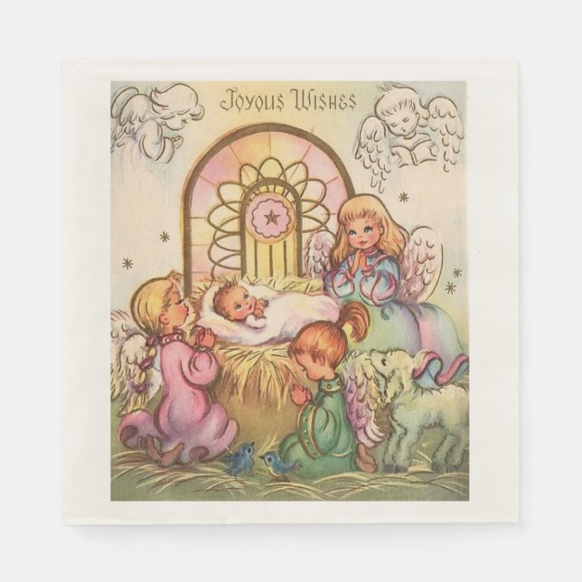 Weihnachtsjunge Jesus in den Wanger Angels Serviette (Vorderseite)