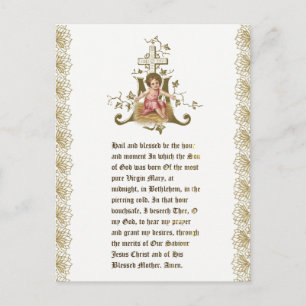 Weihnachtsjunge Jesus in Manger Marian Cross Postkarte