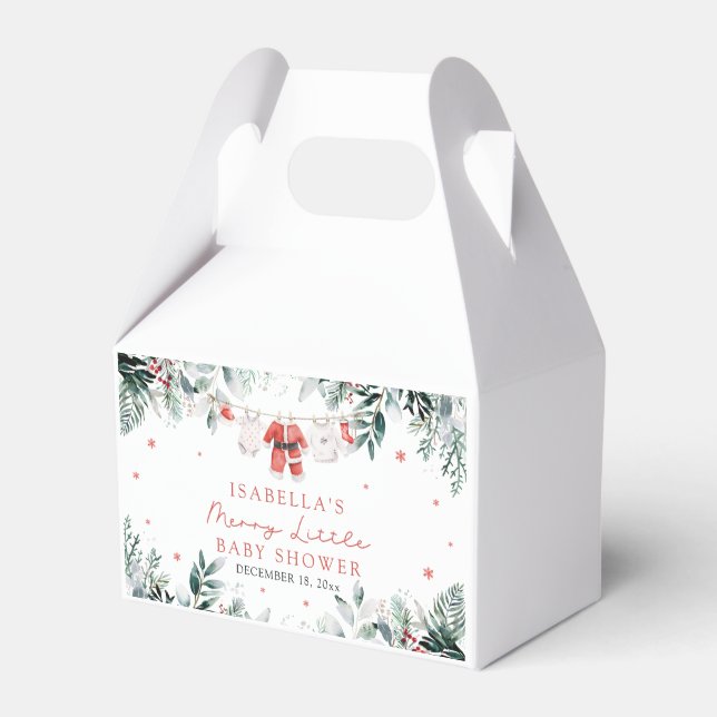 Weihnachtsjunge Kleidung Merry Little Baby Dusche Geschenkschachtel (Vorderseite)