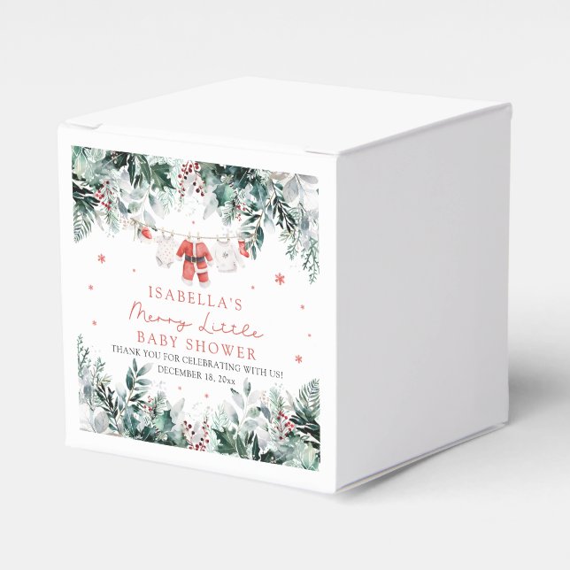 Weihnachtsjunge Kleidung Merry Little Baby Dusche Geschenkschachtel (Vorderseite)