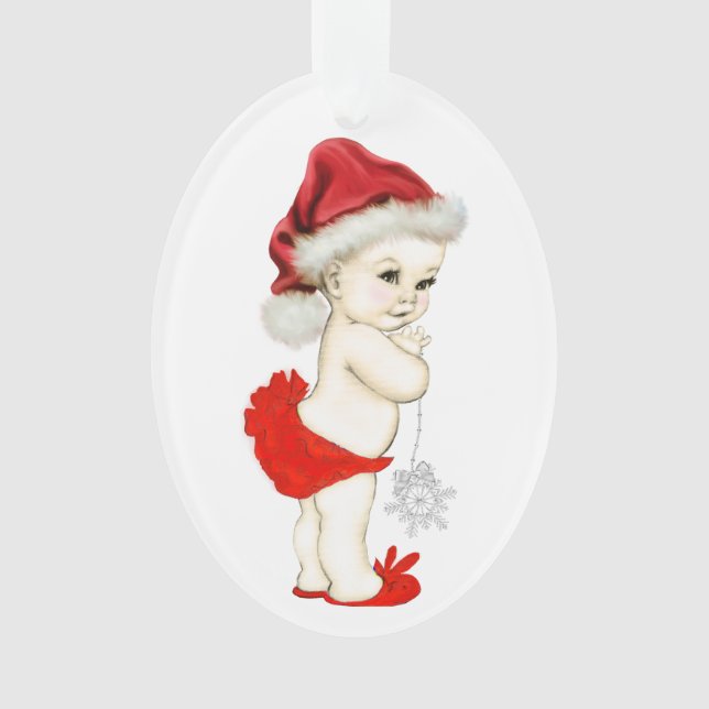 Weihnachtsjunge Mädchen Ornament (Vorderseite)