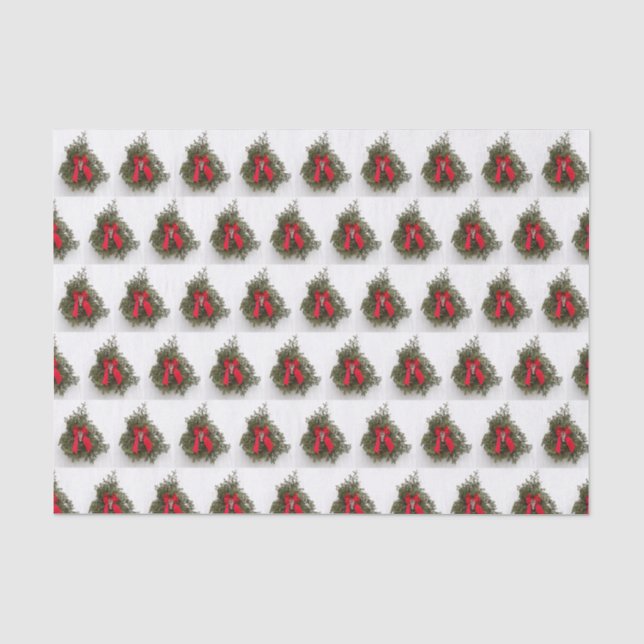 Weihnachtsjunge und Kiefernbaum an einer Barenttür Seidenpapier (Vorderseite)