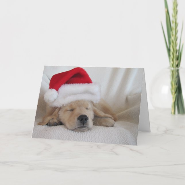 Weihnachtsjunge Weihnachtsmannmütze Feiertagskarte (Vorderseite)