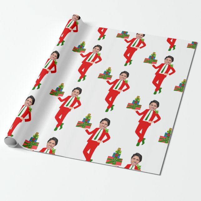 Weihnachtsjustin trudeau geschenkpapier (Ungerollt)