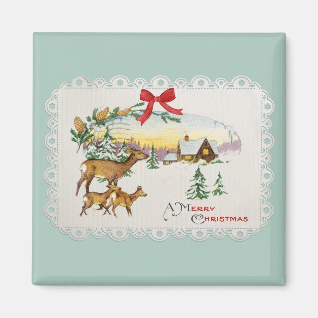 Weihnachtskabine & Deer Magnet (Vorne)