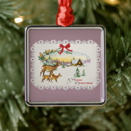Weihnachtskabine & Deer Ornament Aus Metall