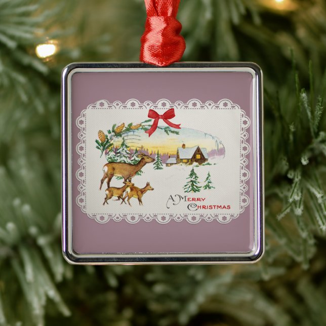 Weihnachtskabine & Deer Ornament Aus Metall (Baum)