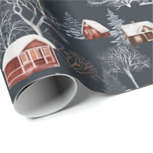 Weihnachtskabine im Winter Geschenkpapier
