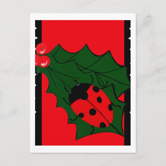 Weihnachtskäfer Feiertagspostkarte (Vorderseite)