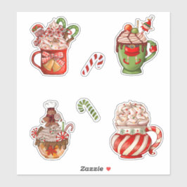 Weihnachtskaffee & Bratcreme in Niedlichen Tasse Aufkleber