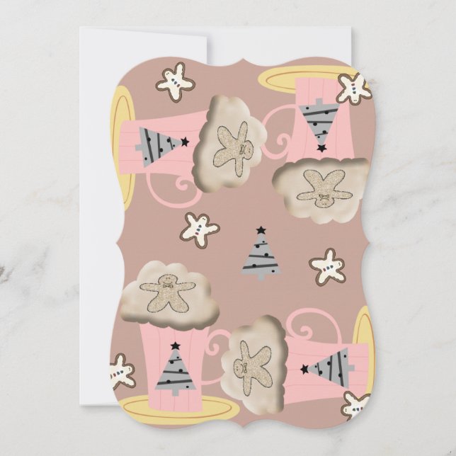 Weihnachtskaffee Cappuccino Flat Grußkarte Karte (Vorderseite)