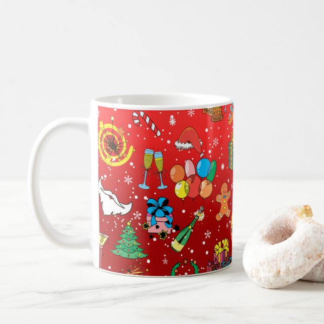Weihnachtskaffee-Tasse Kaffeetasse (Mit Donut)