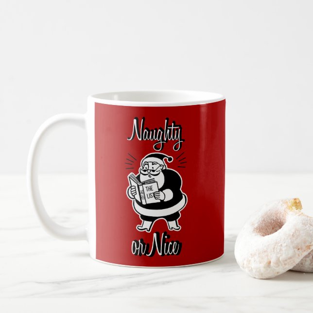 Weihnachtskaffee-Tasse (Weihnachtsliste) Kaffeetasse (Mit Donut)