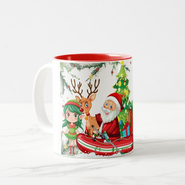 Weihnachtskaffee-Tasse Zweifarbige Tasse (Santa Claus and Friends Coffee Mugs!)