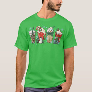 Weihnachtskaffee vereist Latte-Snowmen Süßigkeiten T-Shirt