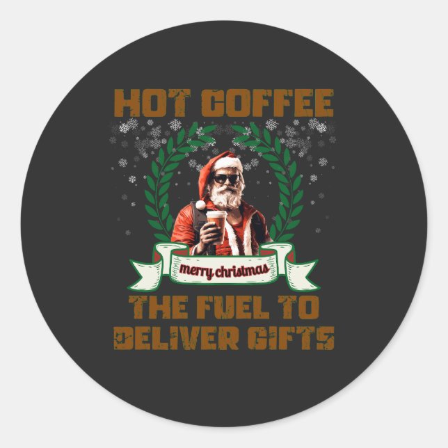 Weihnachtskaffee Weihnachten Ro Runder Aufkleber (Vorderseite)