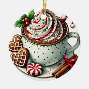 Weihnachtskaffeemaschine Keramik Ornament