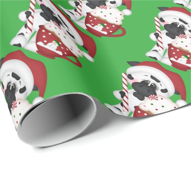 Weihnachtskakao-Kuh-Packpapier Geschenkpapier (Rolleneckpunkt)