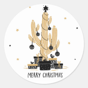 Weihnachtskakteen Tree Labels Runder Aufkleber