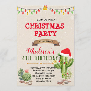 Weihnachtskaktus-Einladung Einladung