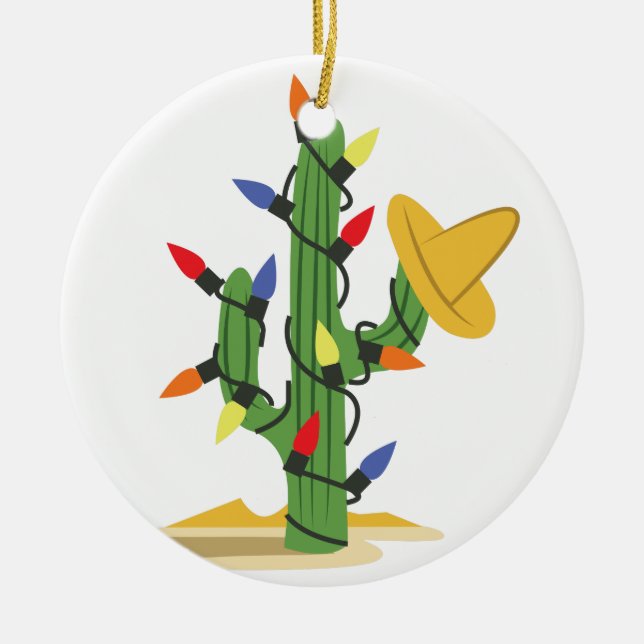 Weihnachtskaktus Keramikornament (Vorne)