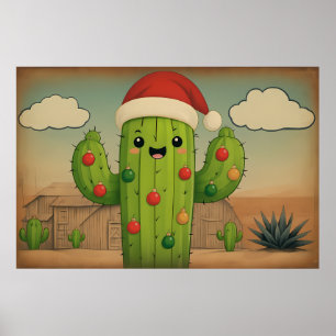 Weihnachtskaktus Poster